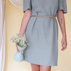 Knee Length Green Shift Dress Vintage